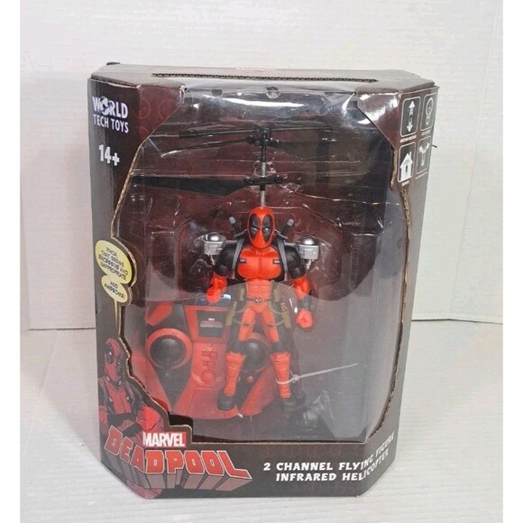 Marvel Deadpool RC Jetpack Flying Figure IR Helicopter World Tech Toys MCU NEW - Picture 1 of 8